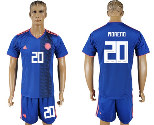 Colombia #20 Moreno Away Soccer Country Jersey